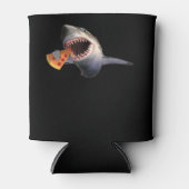 サメ食べ物のピザ好きのサメのギフトおもしろい好き 缶クーラー (正面)