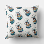 サメ食べ物のピザ |白い素晴らし一口ジャワソーム クッション (裏面)