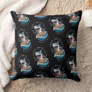 サメ食べ物のピザ 白い素晴らし一口ジャワソーム クッション