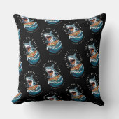 サメ食べ物のピザ |白い素晴らし一口ジャワソーム クッション (正面)