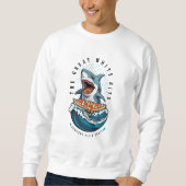サメ食べ物のピザ |白い素晴らし一口ジャワソーム スウェットシャツ (正面)