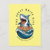 サメ食べ物のピザ |白い素晴らし一口ジャワソーム ポストカード (正面)