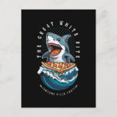 サメ食べ物のピザ |白い素晴らし一口ジャワソーム ポストカード (正面)