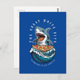 サメ食べ物のピザ |白い素晴らし一口ジャワソーム ポストカード