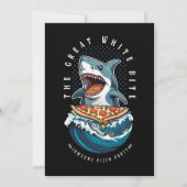 サメ食べ物のピザ |白い素晴らし一口ジャワソーム 招待状 (正面)