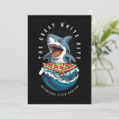 サメ食べ物のピザ |白い素晴らし一口ジャワソーム 招待状 (スタンド正面)