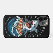 サメ食べ物のピザ |白い素晴らし一口ジャワソーム Case-Mate iPhoneケース (裏面(横))