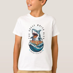 サメ食べ物のピザ  白い素晴らし一口ジャワソーム Tシャツ