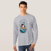 サメ食べ物のピザ |白い素晴らし一口ジャワソーム Tシャツ (正面フル)