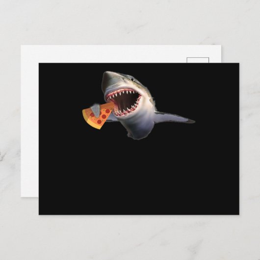 サメ食べ物のピザ | Shark愛好家のキッズギフトおもしろいプレゼント ポストカード (正面/裏面)