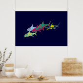 サメ飾りプリント ポスター (キッチン)