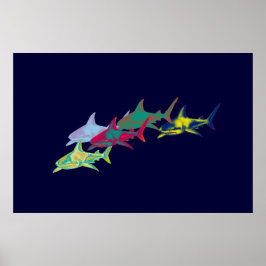 サメ飾りプリント ポスター