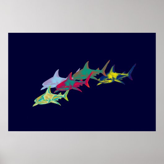 サメ飾りプリント ポスター (正面)
