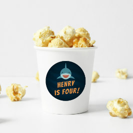 サメ餌 |パーソナライズされた子供の誕生日 ラウンドシール