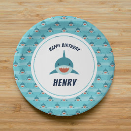 サメ餌 |誕生日パーソナライズされたパーティー ペーパープレート