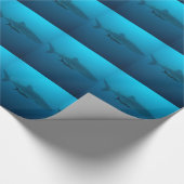 サメ魚海水熱帯ビーチピースラブ ラッピングペーパー (角)