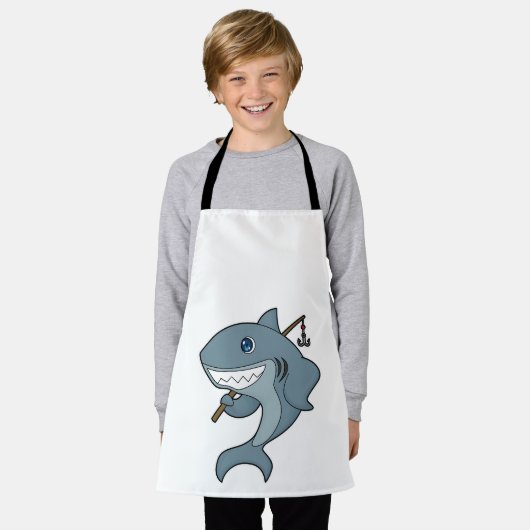 サメ魚釣りフィッシャーフィンシングロッド エプロン (着用した状態)