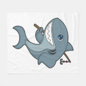 サメ魚釣りフィッシャーフィンシングロッド フリースブランケット (正面(横))