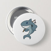 サメ魚釣りフィッシャーフィンシングロッド 缶バッジ (正面&裏面)