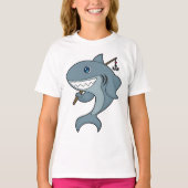 サメ魚釣りフィッシャーフィンシングロッド Tシャツ (正面)