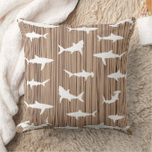 サメ魚釣りフレンジウッドテクスチャビーチバー クッション (ブランケット)