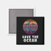 サメ,ウミガメ,クジラ,環境保護 マグネット (正面/裏面)