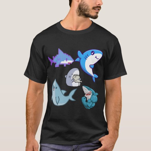 ???サメ?サメ?サメ?サメ?サメ?サメ?サメ Tシャツ (正面)
