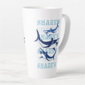 サメ,サメ,サメ,サメ,スタイル カフェラテマグ (右アングル)