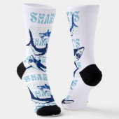 サメ，サメ，サメ，サメ，スタイル ソックス (傾斜あり)