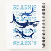 サメ，サメ，サメ，サメ，スタイル ノートブック (裏面)