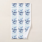 サメ，サメ，サメ，サメ，スタイル バスタオルセット (ハンドタオル)