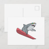 サメ スノーボーダー スノーボード ポストカード (正面/裏面)