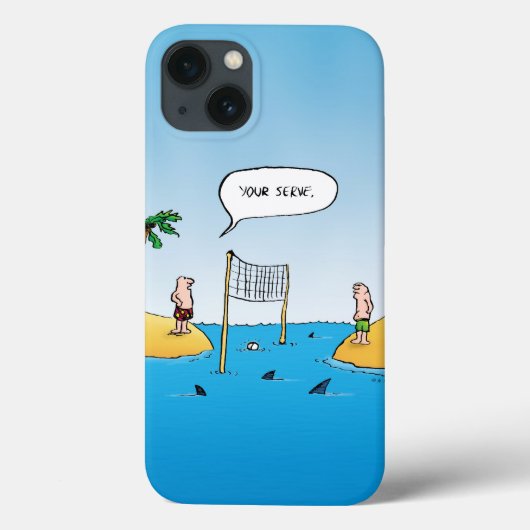 サメ バレーボール おもしろ カートゥーン Case-Mate iPhoneケース (裏面)