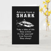 サメ フィッシュ 海 サメのヒレ 面白いギフトアイデア カード (黄色い花)