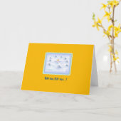 サメ！マンゴーで挨拶 カード (黄色い花)
