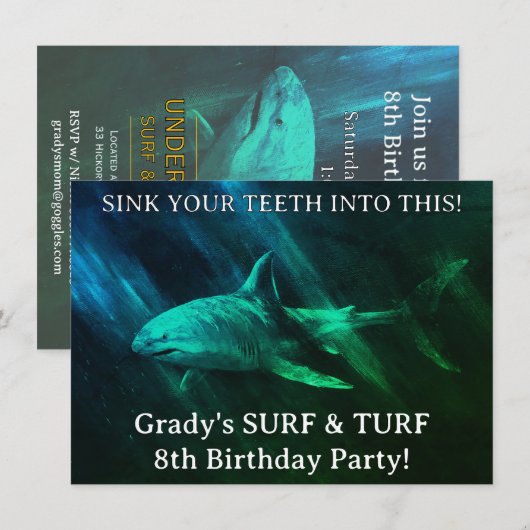 サメ！ 招待状 (正面/裏面)