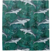 サメ，海，海，魚，捕食者，動物，顎， シャワーカーテン (正面)