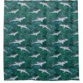 サメ，海，海，魚，捕食者，動物，顎， シャワーカーテン (正面)