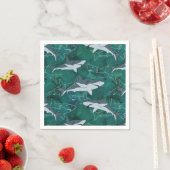 サメ，海，海，魚，捕食者，動物，顎， スタンダードカクテルナプキン (インサイチュ)