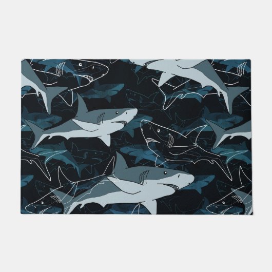 サメ，海，海，魚，捕食者，動物，顎， ドアマット (正面)