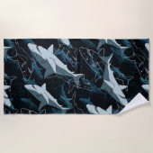 サメ，海，海，魚，捕食者，動物，顎， ビーチタオル (正面)