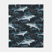 サメ，海，海，魚，捕食者，動物，顎， フリースブランケット (正面)