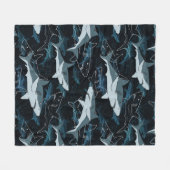 サメ，海，海，魚，捕食者，動物，顎， フリースブランケット (正面(横))