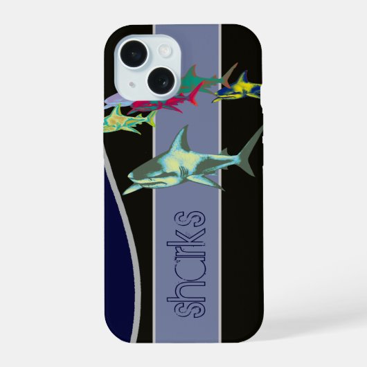 サメ - 野生動物 iPhone 15ケース (裏面)