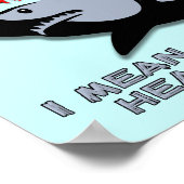 サメ – 音楽のポスタおもしろいーのサインを聞く ポスター (角)