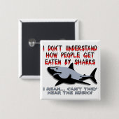 サメ – 音楽ボタンバッジおもしろいを聞く 缶バッジ (正面&裏面)