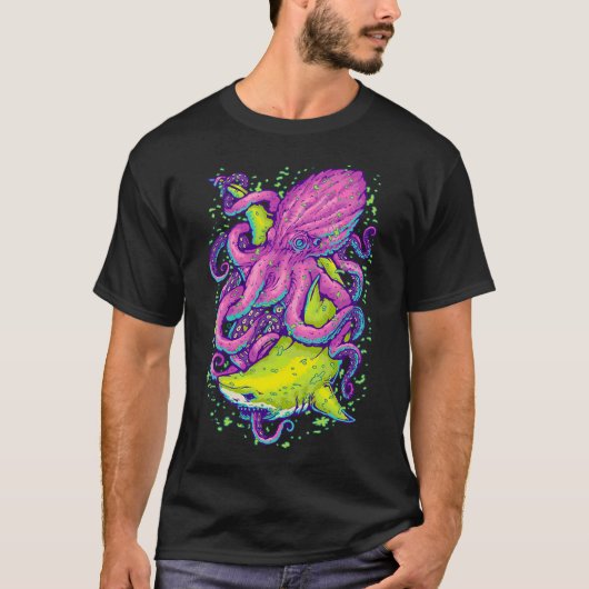 サメ vs クラーケン tシャツ (正面)