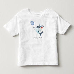 サメTシャツ - 編集可能な番号 - 誕生日Tシャツ トドラーTシャツ