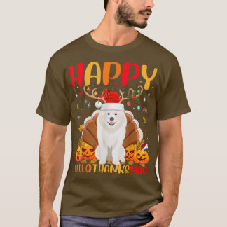 サモおもしろいイド犬の恋人ハッピーSamoyed HelloThanksM Tシャツ