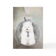 サモの子犬のクリスマスカード